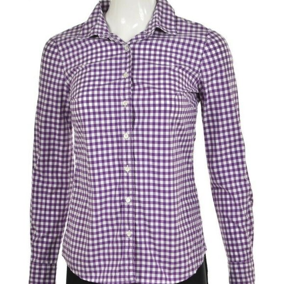 J. Crew Brown Checkered Gingham Boy Shirt Size 0 - Picture 4 of 4
